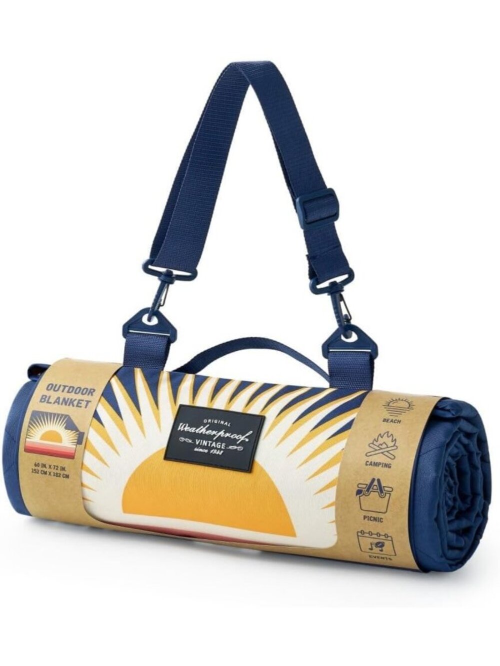 Portable Outdoor Blanket - Large 60x72 Picnic Throw for Beach, Camping & Travel